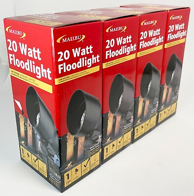 #ad Malibu 9604 20W Landscape Lights Outdoor Floodlight Weatherproof Metal 4 PACK $29.99