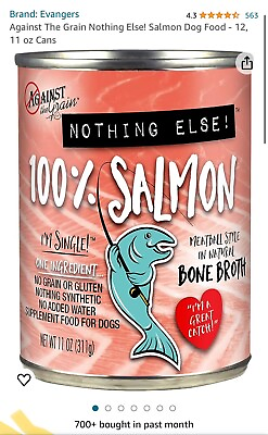 #ad SHIP SAME DAY Against The Grain Nothing Else Salmon Dog Food 12 11 oz Cans $26.99