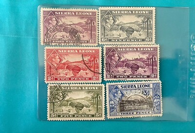 #ad A Vintage Collection Of 1938 Rare Valuable Sierra Leone Stamps KGVI Used Hinged $29.99