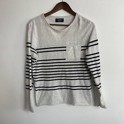 #ad Pullamp;Bear Women Pullover Sweater S Gray Stripe $8.95