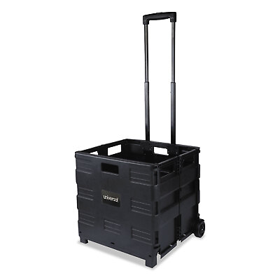 #ad UNIVERSAL Collapsible Mobile Storage Crate 18 1 4 x 15 x 18 1 4 to 39 3 8 Black $23.58