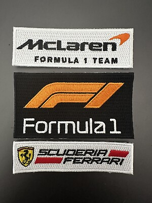 #ad FORMULA ONE F1 RACING 3 Pack McClaren Ferrari Red Iron on PATCHES 1.5” H X 3” L $24.00