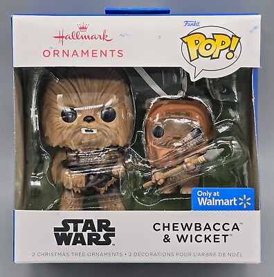 #ad NEW Star Wars Hallmark Ornaments Funko Pop Chewbacca amp; Wicket Walmart Exclusive $15.99