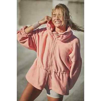 #ad Free People Movement Shes All That Fleece Oversize Jacket Pink X Small RRP $168 GBP 74.99