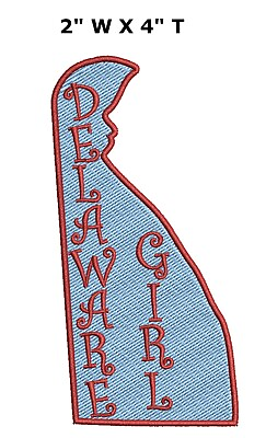 #ad Delaware Girl Patch Embroidered Iron on Applique Travel Souvenir $5.50