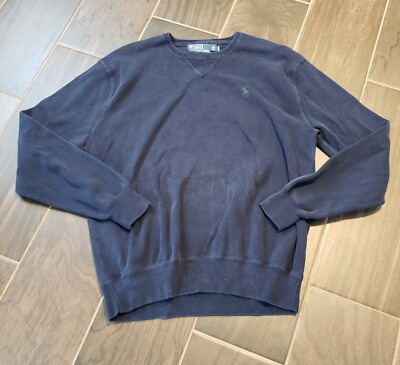 #ad Polo Ralph Lauren Sweater Pullover Men#x27;s Medium Blue Sweatshirt $18.97