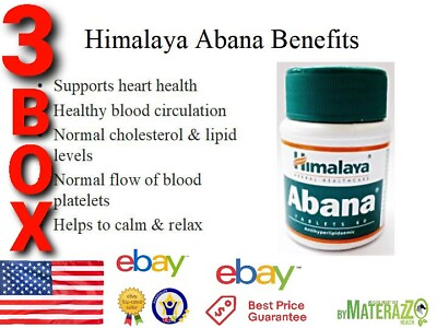 #ad 3 Bottles Himalaya ABANA 180 Tablets Exp.2025 Care Cholesterol Triglyceride $26.98