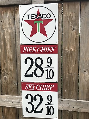 #ad Texaco gasoline advertising sign rare 3 piece sign vintage reproduction 1940 50s $59.00