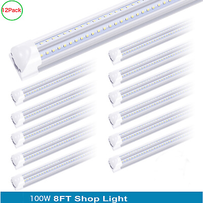 #ad 12Pack 8 Foot 8FT Led Tube Light 100W T8 Integrated 8#x27; Led Shop Light Warehouse $182.74