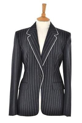 #ad #66 AQUASCUTUM LONDON Black Lady Woman Executive M 8 10 Blazer Jacket NEWamp;tags $102.61