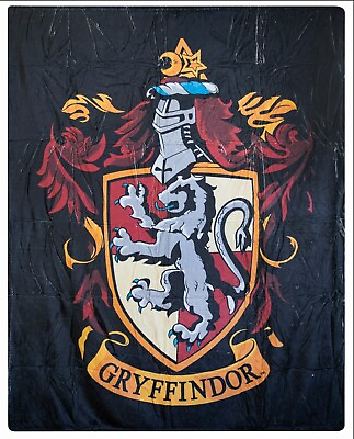 #ad Harry Potter Gryffindor Crest 60quot; x 50quot; Silky Soft Large Blanket Throw New $27.99