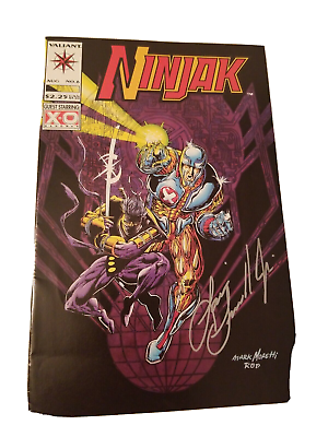 #ad Ninjak #6 signed Louis Small Jr Valiant 1994 series comics $15.97