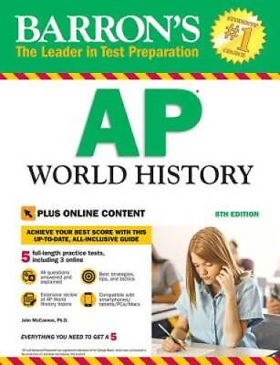 #ad Barrons AP World History 8th Edition: With Bonus Online Tests ACCEPTABLE $4.10