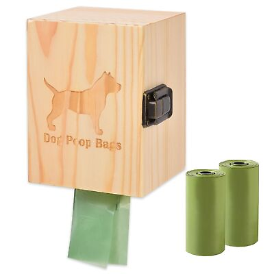 #ad Outdoor Dog Poop Bag Dispenser for Yard Wall Mount Wood Waste Bag Dispenser $27.86