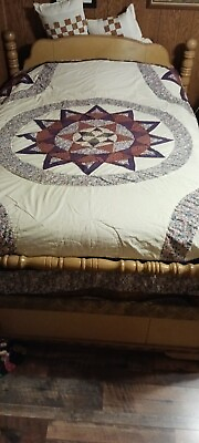 #ad Quilt. Hand Stitched. 86x97. Star Center. Lavendar And Pink. $100.00