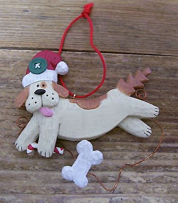 #ad Santa Claus Dog Puppy Resin Christmas Ornament $14.73