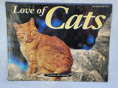 #ad Vintage 1997 NOS quot;Love of Catsquot; Calendar Art Kitty Photo Shoot Kittens SEALED $45.00