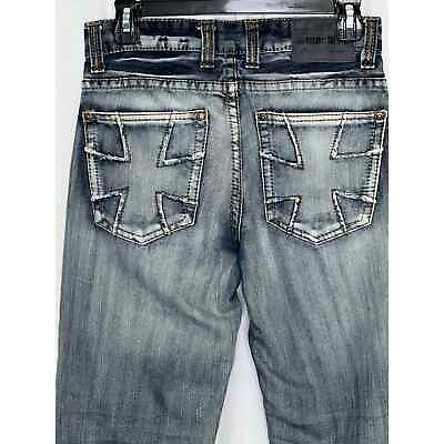 #ad Machine Mens Jeans 28x30 push the limit denim Distressed cross on pockets $21.99