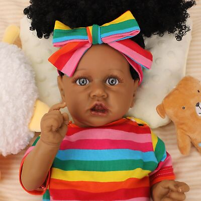 #ad Jirachi Black Reborn Baby Dolls Silicone Full Body Real Life Baby Girl Life... $87.00