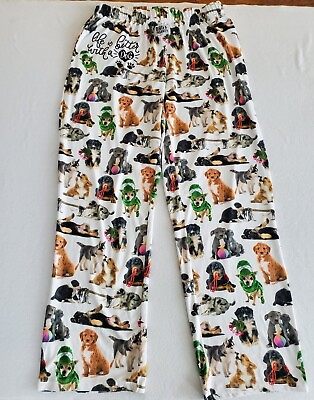#ad BRIEF INSANITY quot;Life Is Better With A Dogquot; Pajama Lounge Pants XXL Long Puppy $19.99