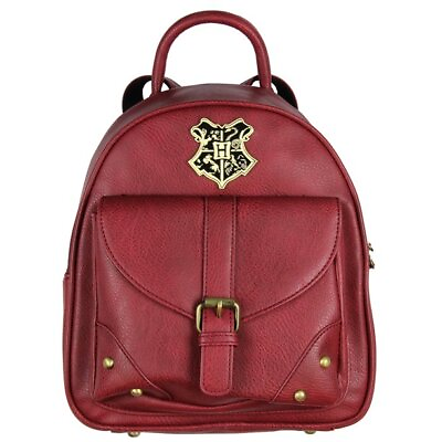 #ad Harry Potter Bag Hogwarts School Crest Faux Leather Mini Backpack $44.95