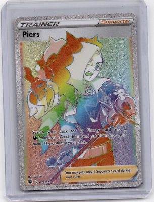 #ad Pokemon Piers 078 073 Champion Path Rainbow Hyper Full Art Secret Rare Trainer $4.99