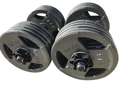 #ad 50 Lb Each Gym Weight Dumbbell Free Weights 100 Lb Total Weight Pair $148.95