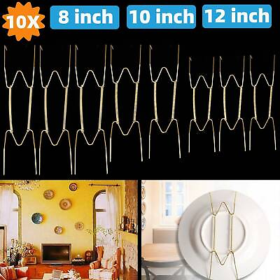 #ad 10PCS W Shape Wall Display Plate Dish Hangers Hooks For Home Decor 6 16#x27;#x27; Holder $12.48