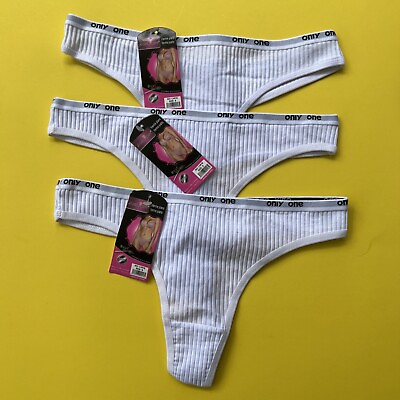 #ad Set 3 White Cotton Sexy Women Thong Panties Lingerie Underwear Size S xs $5.85