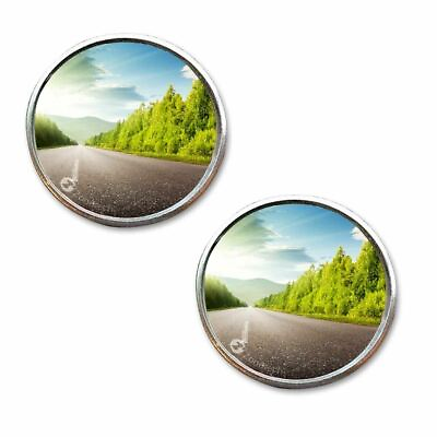 #ad Zone Tech 2quot; Round Stick On Rear view Blind Spot Convex Wide Angle Mirrors Car $6.75