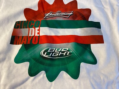 #ad New Bud Light Cinco De Mayo T Shirt Sz XXL 2X White Beer Drinking Promo $4.99