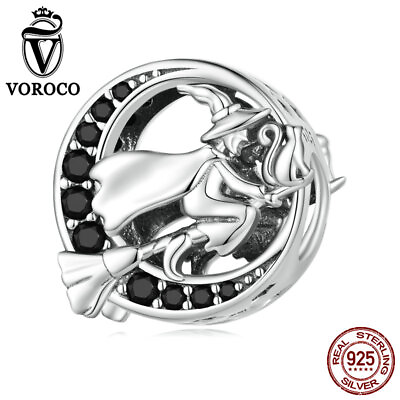 #ad Fashion Women 925 Sterling Silver Witch Halloween Eve Bead Charm Bracelet VOROCO GBP 8.96