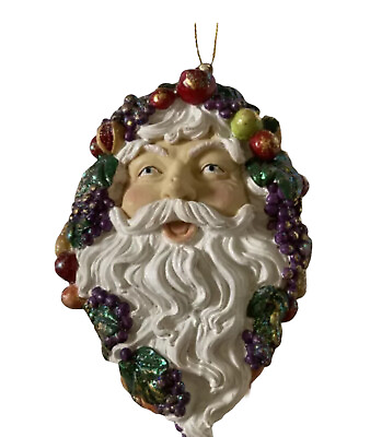 #ad Vintage Santa Ornament Beautifully Detailed About 5quot; Long amp; Almost 4quot; Across $12.00