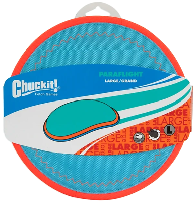 #ad ChuckIt Paraflight Flying Disc Dog Toy Orange And Blue Large 9.75quot; $10.49