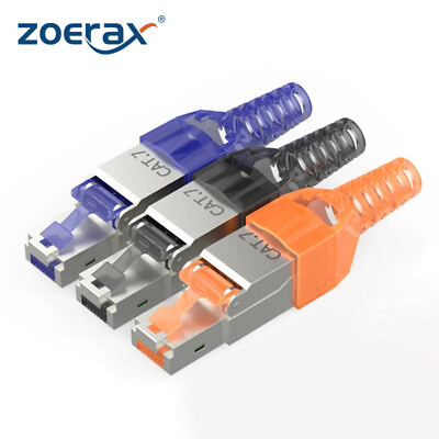 #ad ZoeRax 10PCS CAT8 CAT7 CAT6A RJ45 Connector Plug Tool Free Shielded RJ45 Ends $26.90