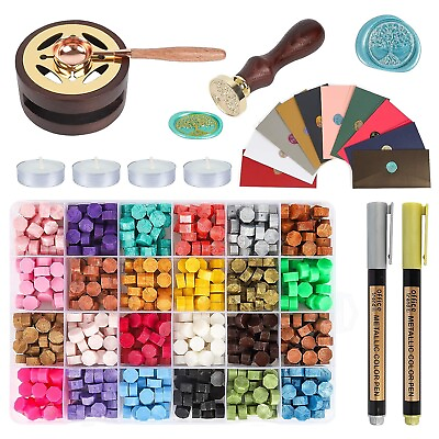 #ad 645 Pcs Wax Sealing Stamp Set with All In One Accessories Kit for DIY Wax Seal $21.95