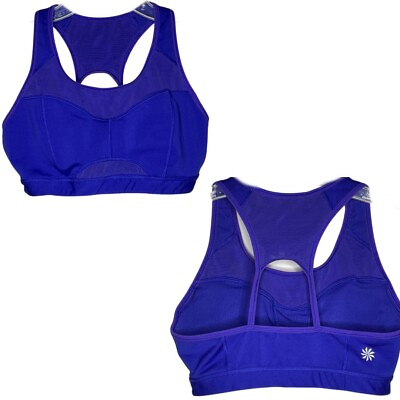 #ad Athleta size small sports bra purple compression open racerback pullover strappy $12.97