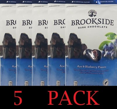 #ad 5x Brookside Dark Chocolate ACAI amp; BLUEBERRY FLAVORS 21 Oz Bag 5 PACK $89.99