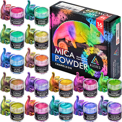 #ad Chameleon Mica Powder 8 16 Colors Jars Epoxy Resin Color Shift Changing Powder $23.99