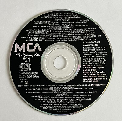 #ad MCA CD Sampler #21 November 1990 MCAD 9076 CD No Artwork or Case Included C $5.47