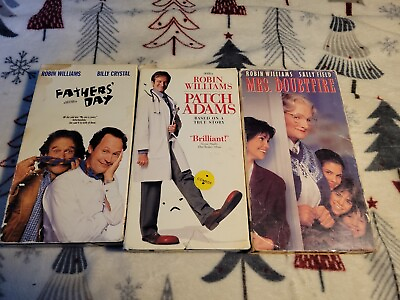 #ad 3 Lot Robin Williams Vhs Movies Mrs. DoubtfireFathers#x27; DayPatch Adams $9.99