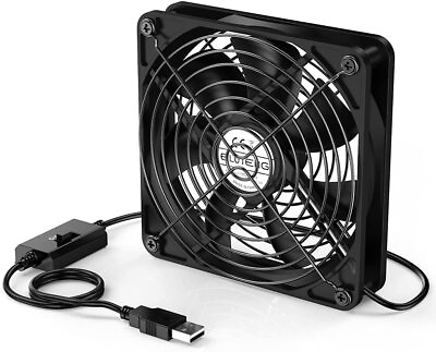 #ad ELUTENG 120mm Fan with 3 Speed 5V USB Powered 120mm Case Fan 1500PRM Gaming PC $18.22