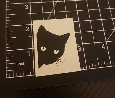 #ad x4 CAT PEEKING Vinyl Sticker Feline Pet Kitten Die Cut Decal $3.25