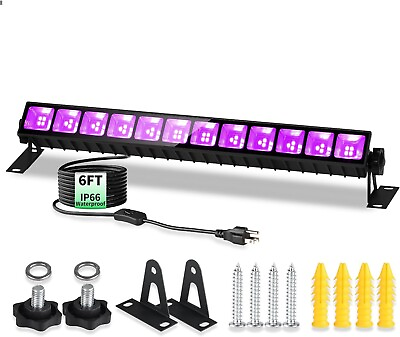 #ad Waterproof 36W Blacklight Bar IP66 40 LED Black Light with 6FT Cord for Glow in $18.99