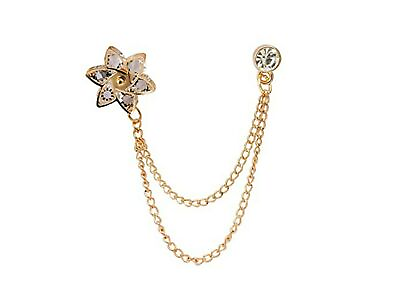 #ad Fancy Charming Hanging Chain Golden Flower Brooch For Unisex $16.36