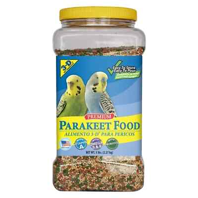 #ad 3 D Pet Products Premium Parakeet Food with Probiotics 5.0 lb. Stay Fresh Jar $11.99