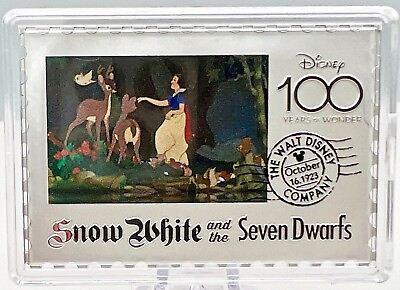 #ad 2023 Niue Disney 100th Ann. Snow White Stamp 1 oz Silver Coin 2023 Mintage $111.95