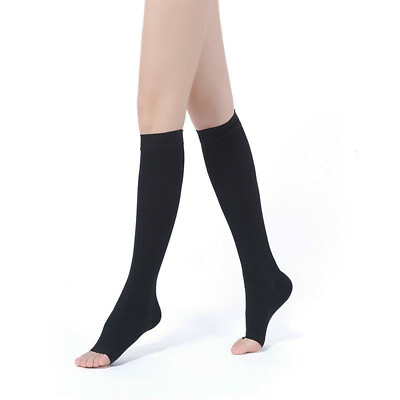 #ad Compression Socks 23 32 mmHg Unisex Opaque Knee High Open Toe Medical Stockings $25.10