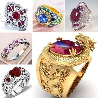 #ad Fashion Women 925 Silver Jewelry Gift Ring Cubic Zirconia Wedding Rings Sz 6 10 C $3.08