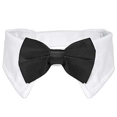 #ad Bowtie for Dog Dog Bow Tie Collar Black Adjustable White Dog Tuxedo Collar wi... $17.28